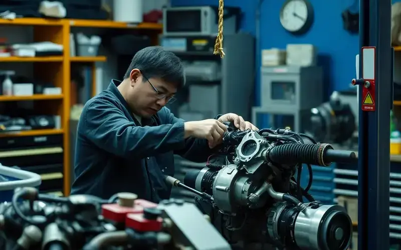 エンジン分解作業