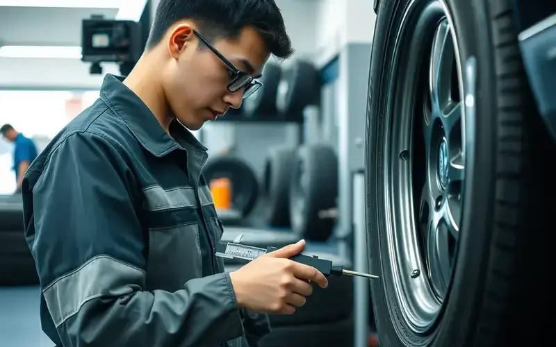 タイヤ点検風景